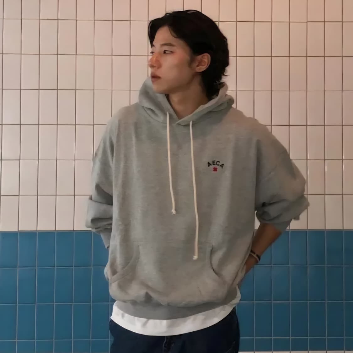 에이카화이트 클로버 후드티 M 상품이미지1