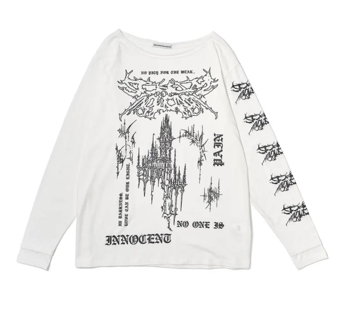 스키즘인듀싱 EMO OFF SHOULDER LS TEE IVORY 상품이미지1