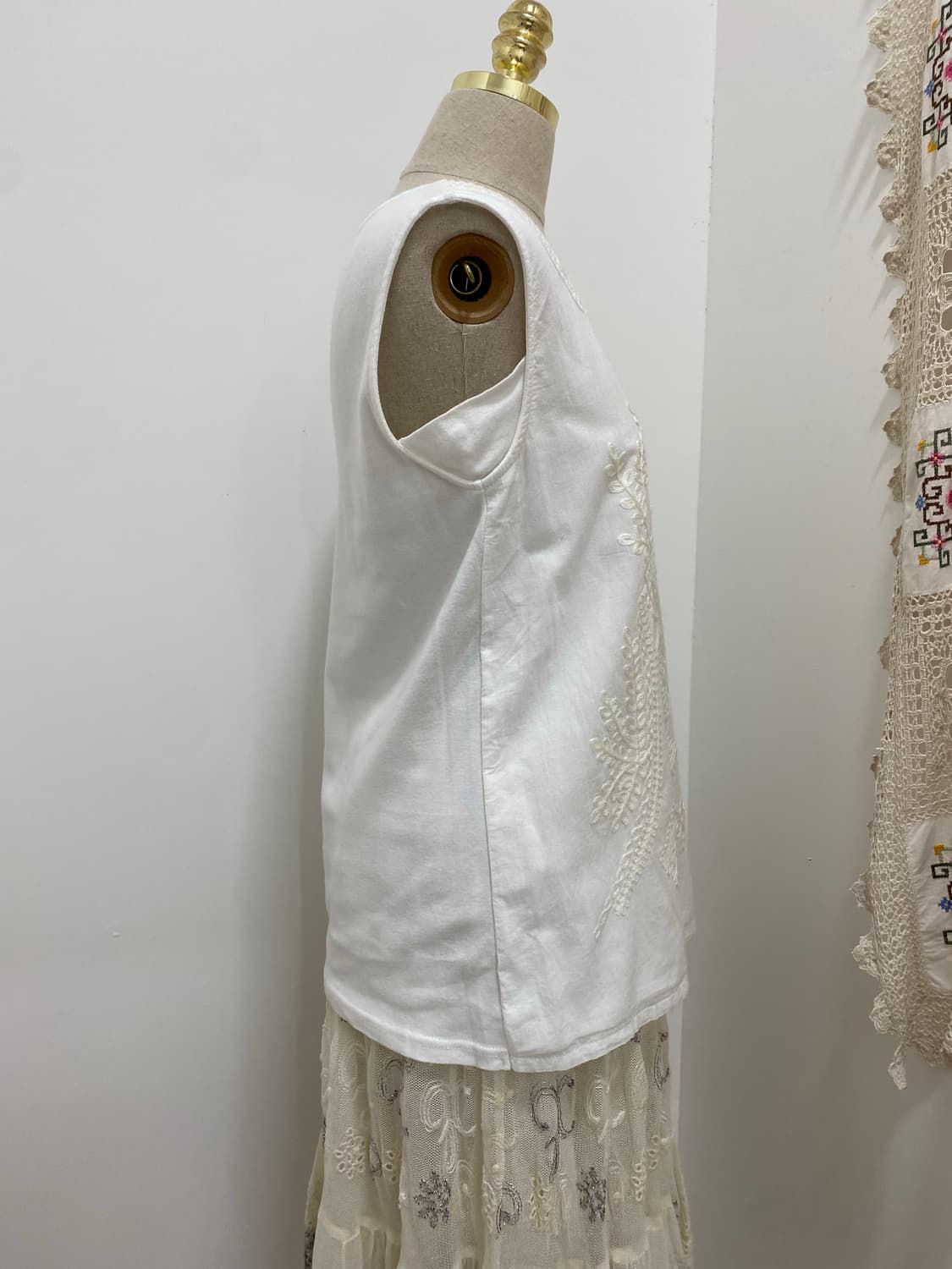 에스닉 자수 스티치 민소매T a 상품이미지3