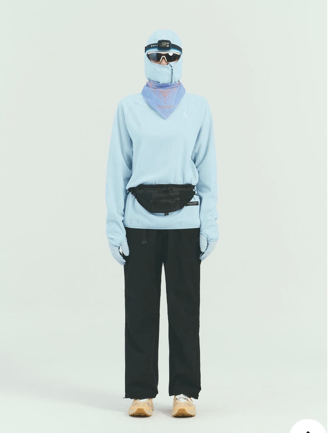 CALORA FLEECE HOODED PULLOVER_SKY BLUE 상품이미지3