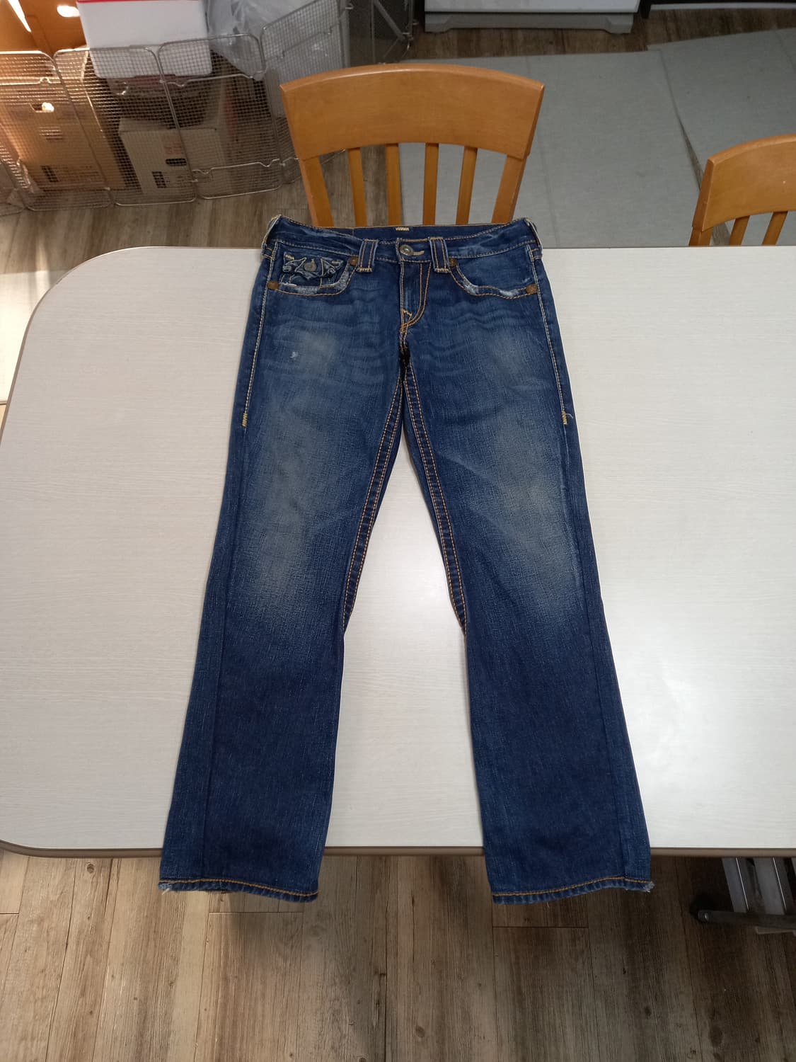 31 트루릴리전 USA 약골반 데미지워싱 일자진 31-515 상품이미지1