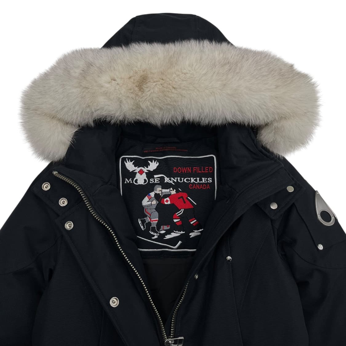 무스너클 울프죠 블랙 후드 스털링 롱패딩 상품이미지7