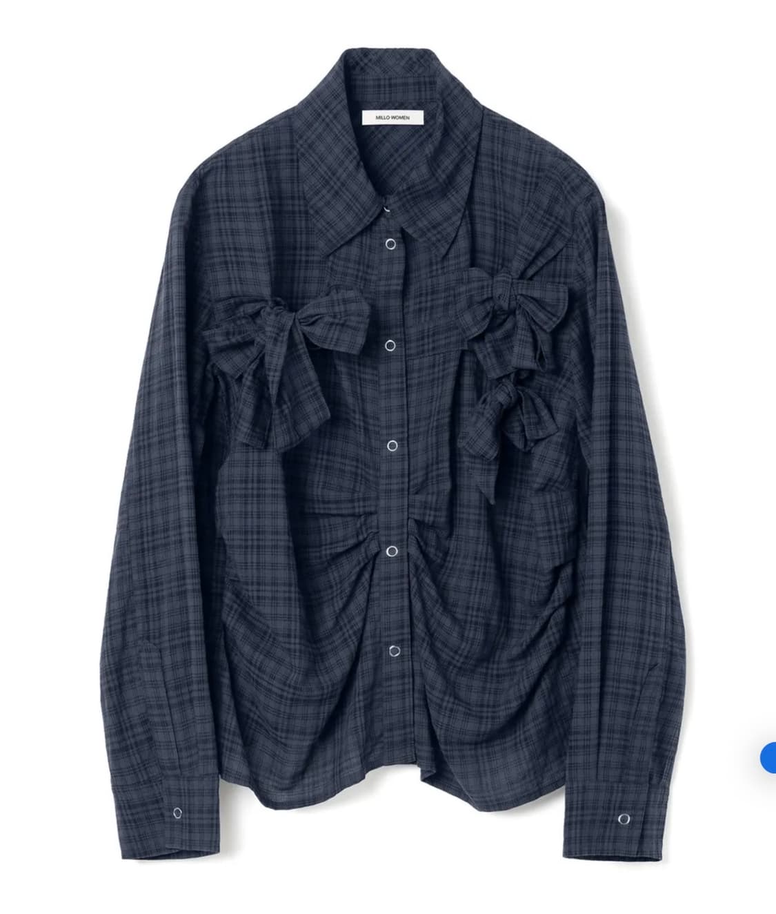 밀로우먼 리본 타이 셔츠 네이비 상품이미지1