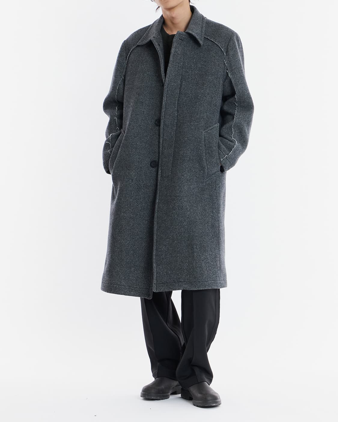언어펙티드 싱글 코트 - L 차콜 상품이미지1
