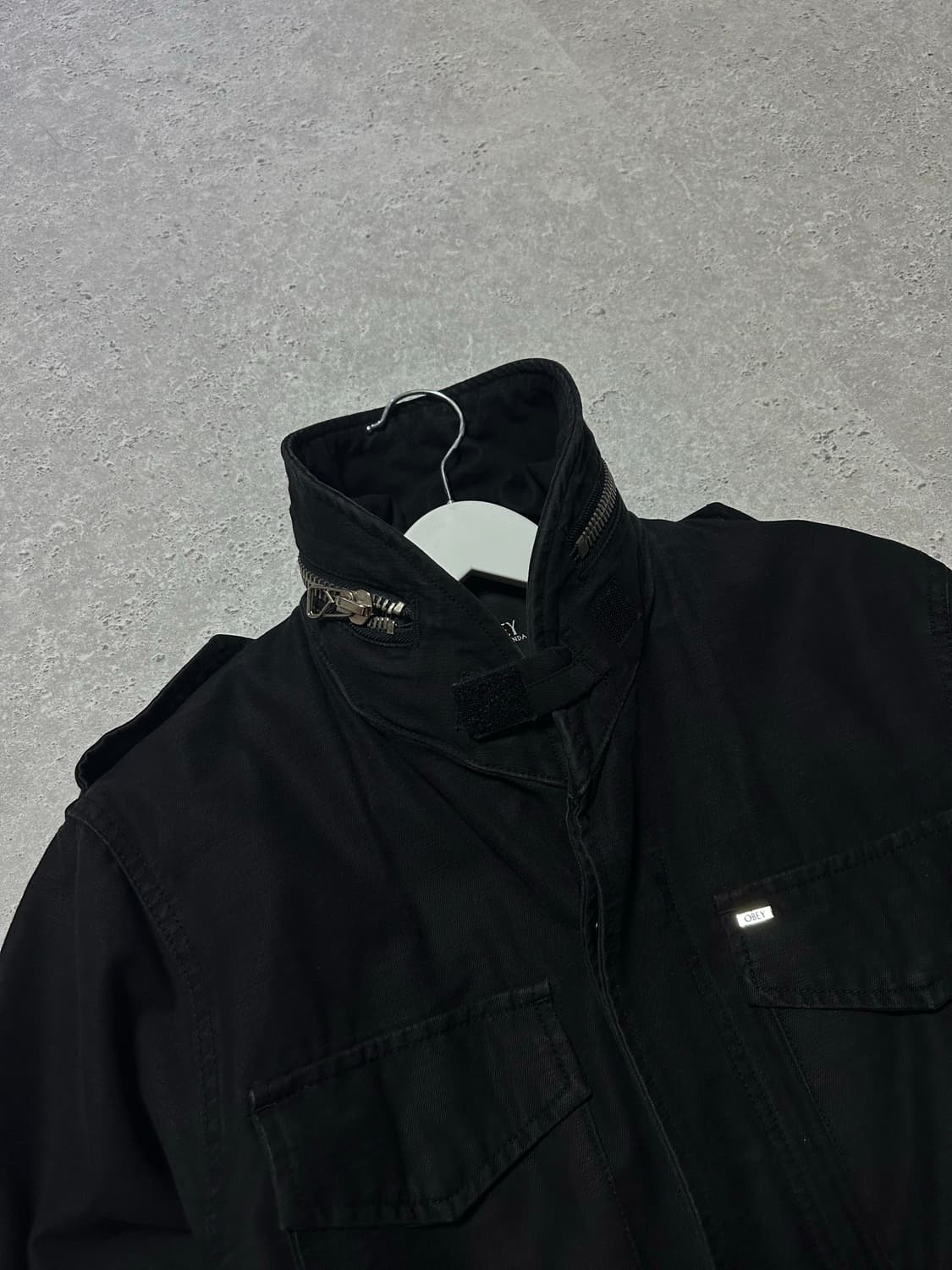 오베이 스몰로고 블랙 사파리 자켓 상품이미지4