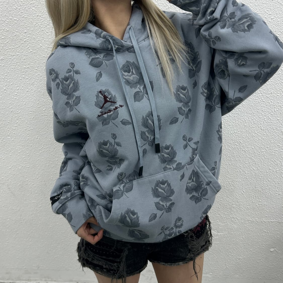 조던 플라워패턴 베이비블루 후드 XL 상품이미지1