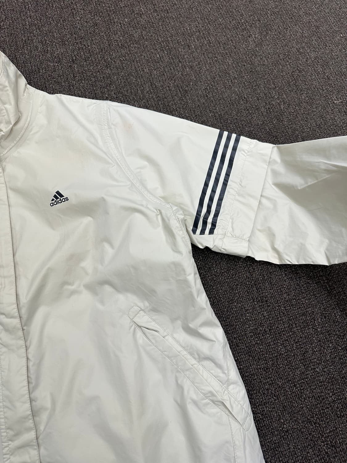 S)Adidas 빈티지 여성 투웨이 화이트 윈드 브레이커 상품이미지5