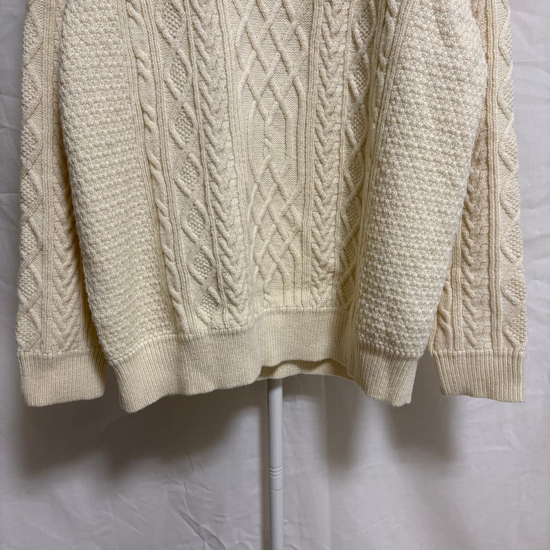 유니클로 피셔맨 케이블 니트 / 아이보리, XL 상품이미지3
