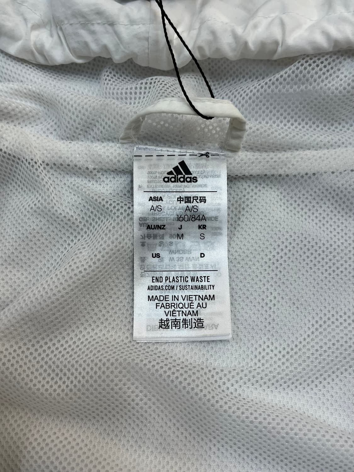 아디다스 크롭 후드 바람막이 화이트 S #csz2255 상품이미지4