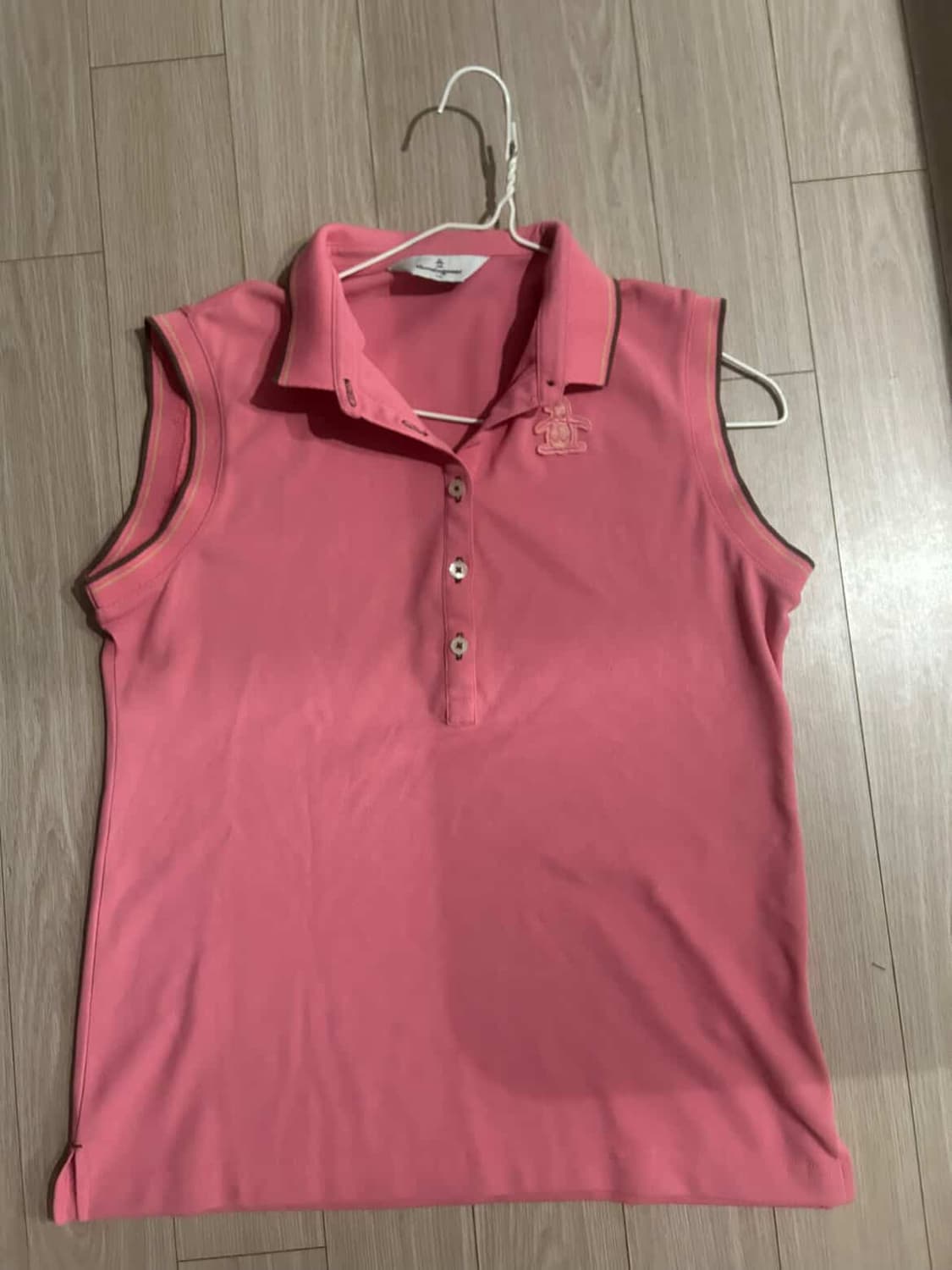 먼싱웨어 Munsingwear 펭귄 로고 핑크 카라티 LL / 골프 상품이미지1