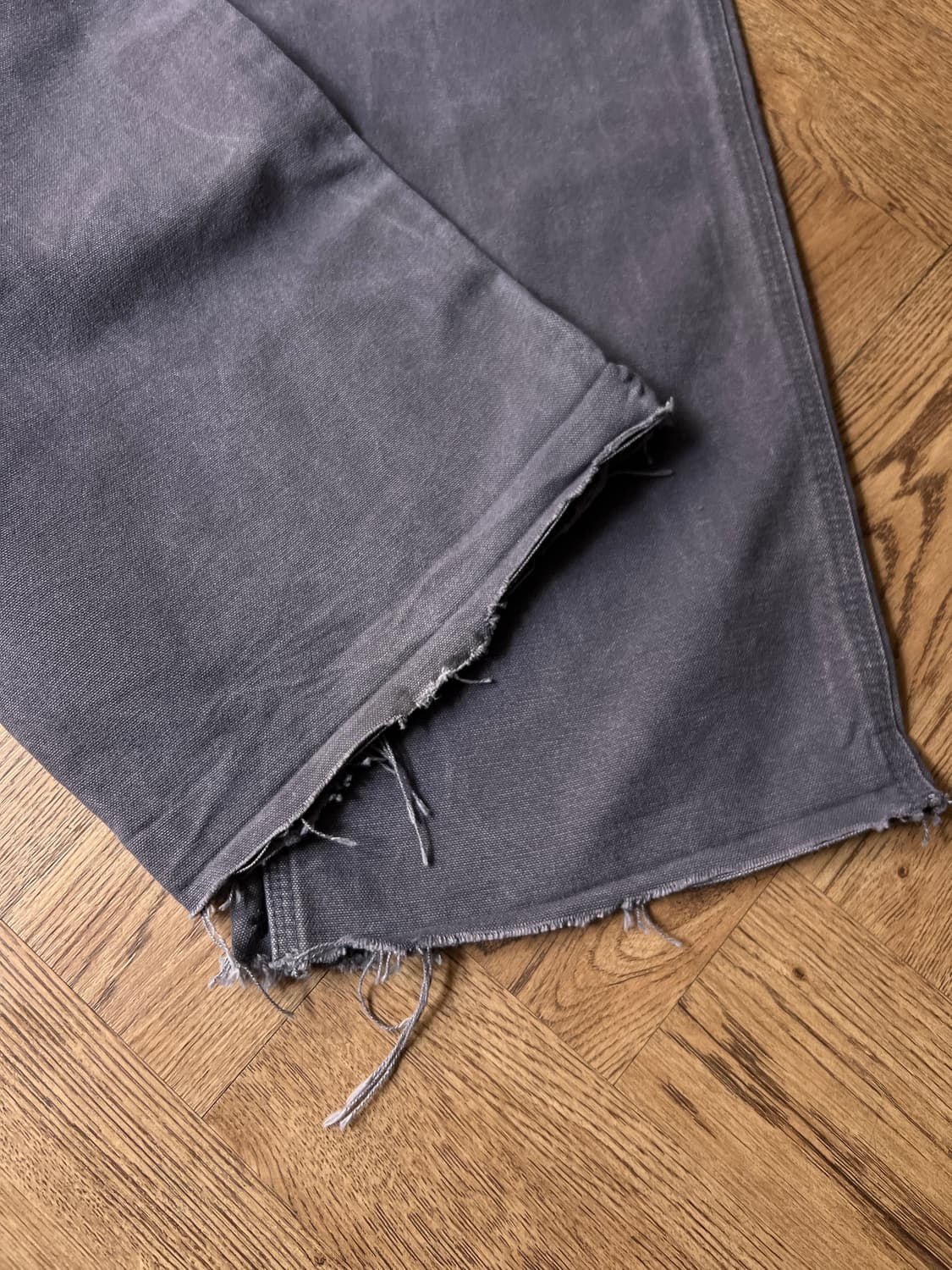 [38]칼하트 USA 빈티지 워싱 패트롤 블루 컷오프 싱글니 워크 팬츠 상품이미지5