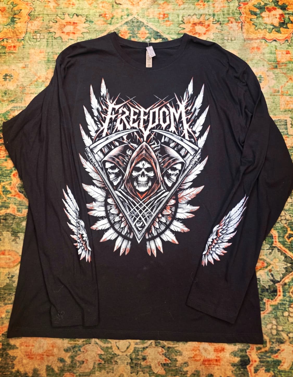 Delta Apparel USA 해골 긴팔 티셔츠 상품이미지2