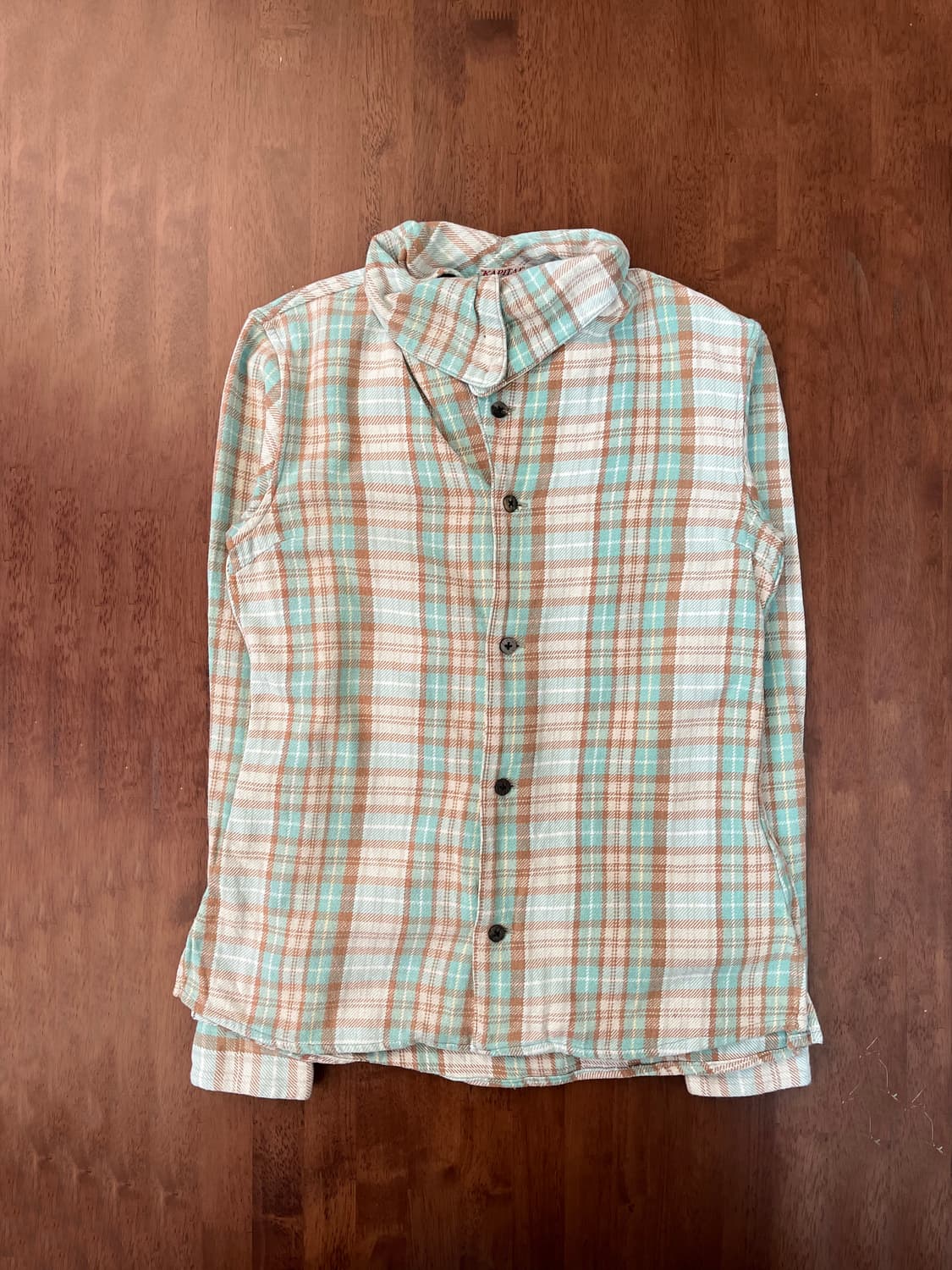 캐피탈 체크 하이넥 셔츠 블라우스 상품이미지1