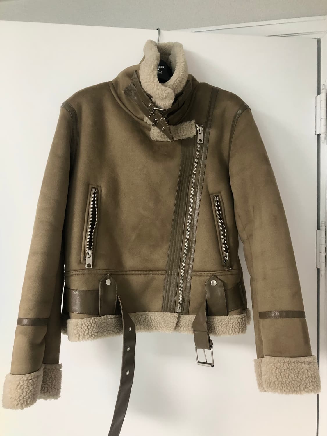 스웨이드 무스탕 베이지 상품이미지1