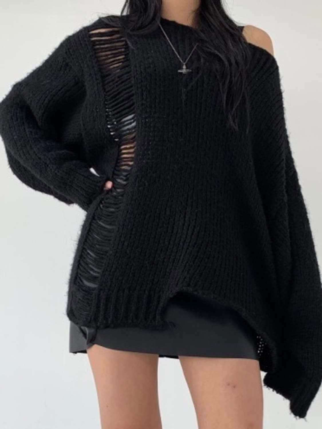 Deepinblue 데미지 니트 상품이미지1