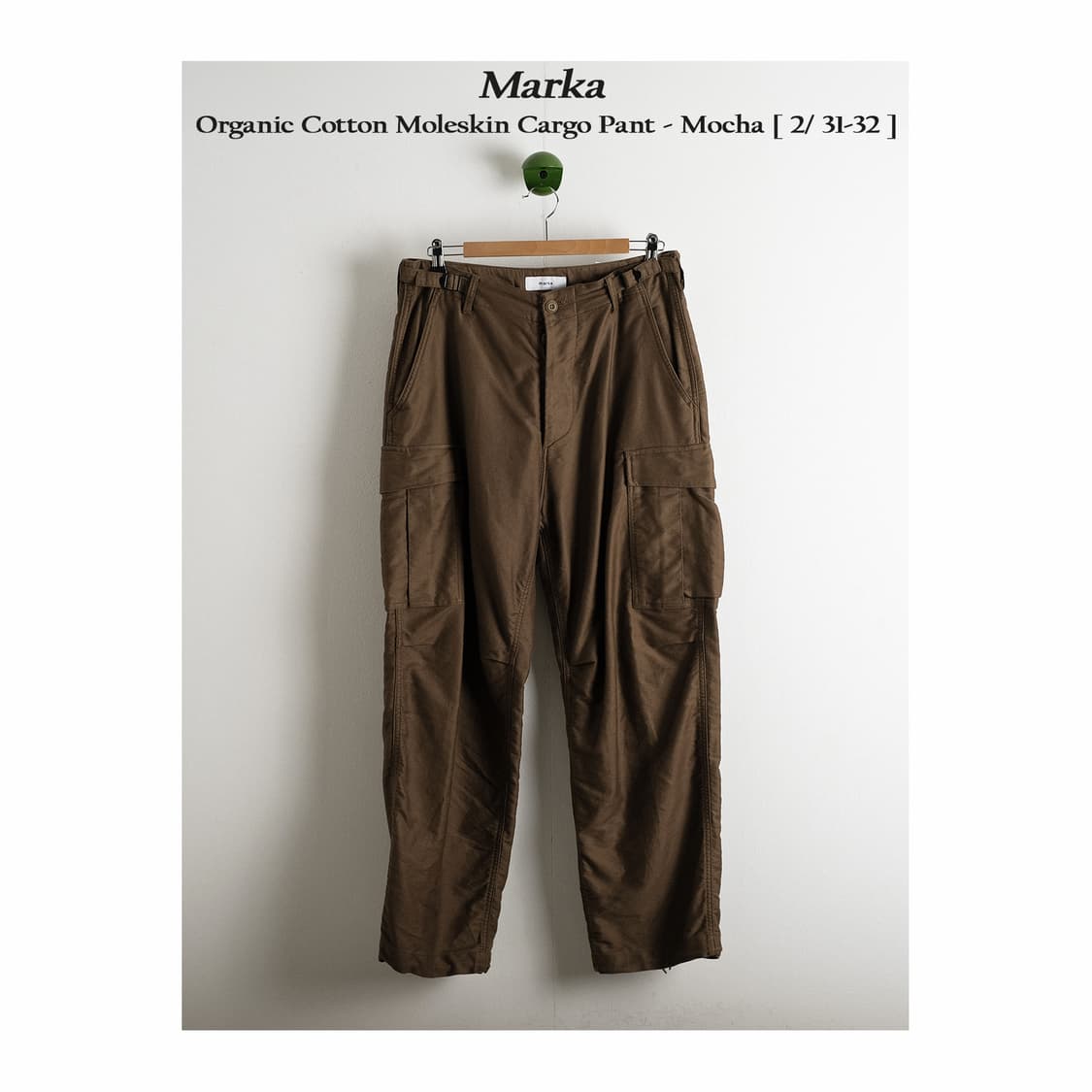 마카 오가닉 코튼 몰스킨 카고 팬츠 2(31-32)사이즈 marka 상품이미지1