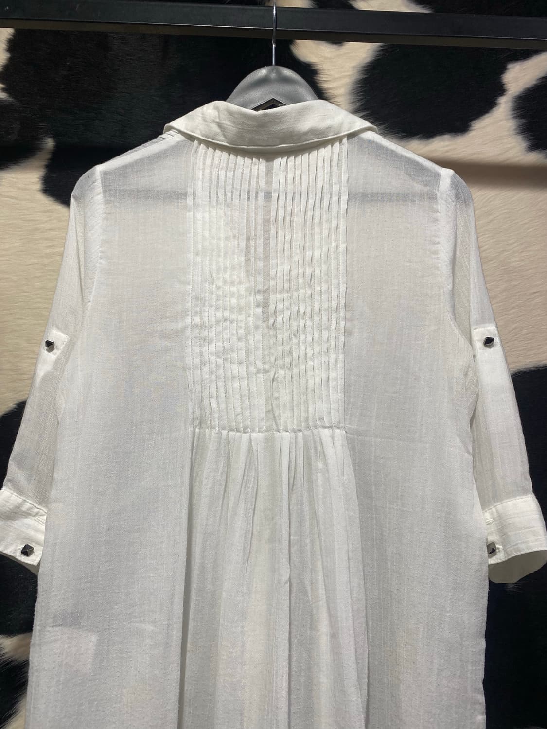 Japanese vtg 플리츠 디테일 스트링 롱셔츠 상품이미지6