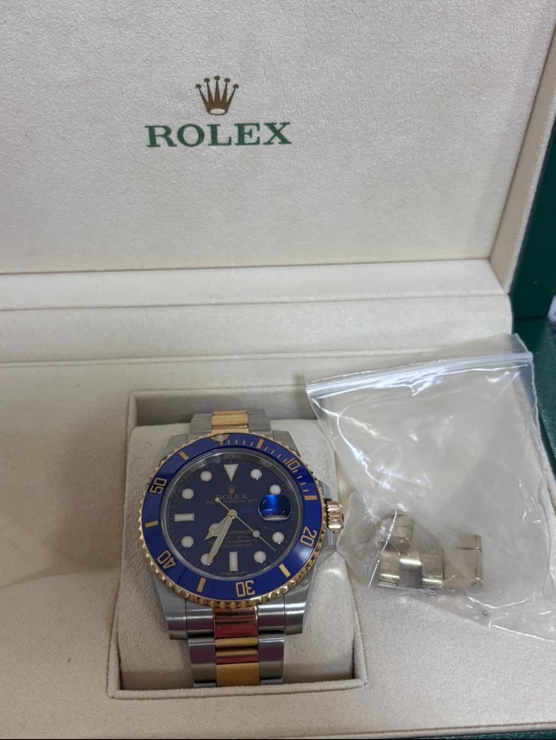[정품] 롤렉스 서브마리너 청콤 콤비 남성 시계 보증서 포함 상품이미지5