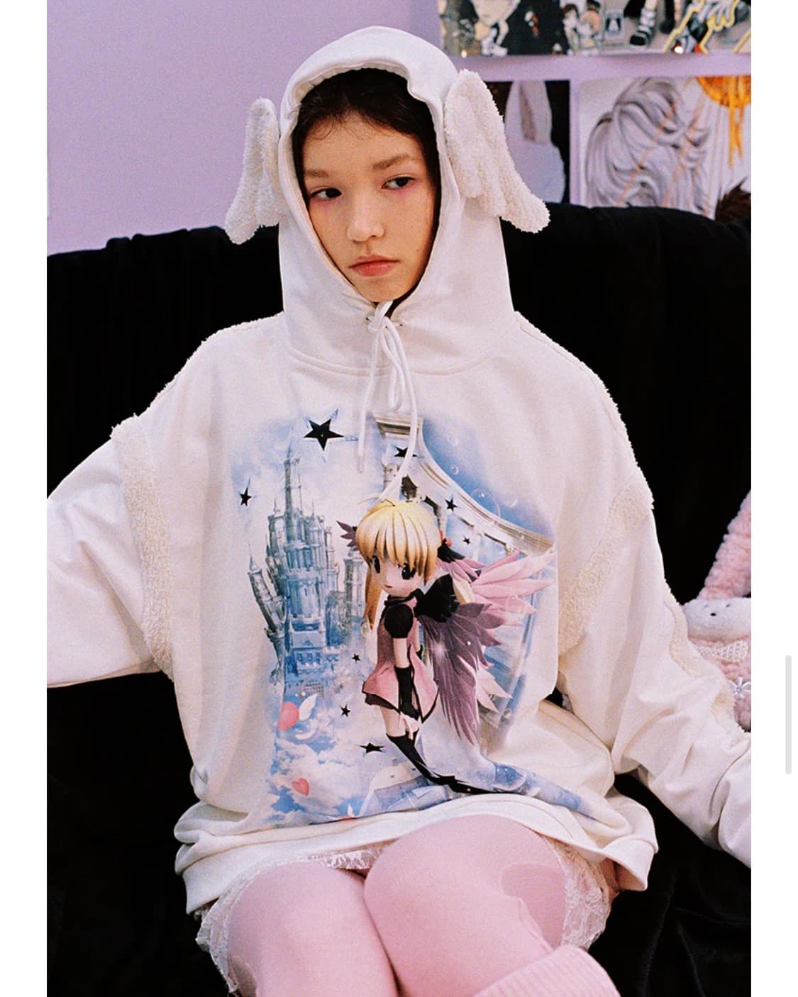 CFIERCE 씨피어스 날개 후드 후드티 사이버코어 서브컬쳐 브랜드 상품이미지2