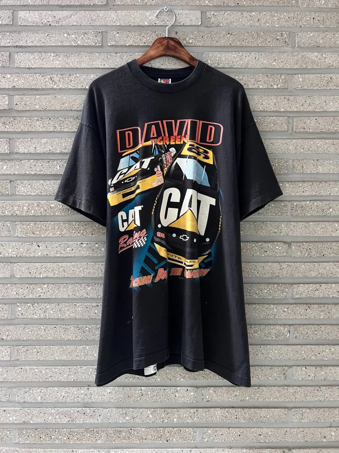 [2XL]90's Made in USA CAT 레이싱 싱글스티치 티셔츠 상품이미지1