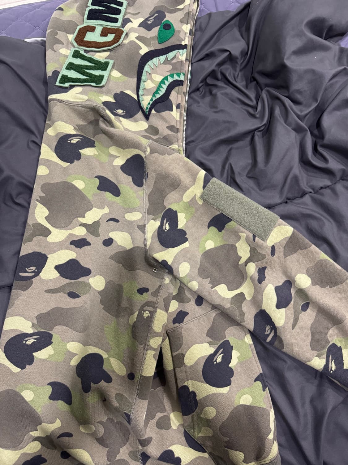 베이프 녹계 후드집업 L 상품이미지2