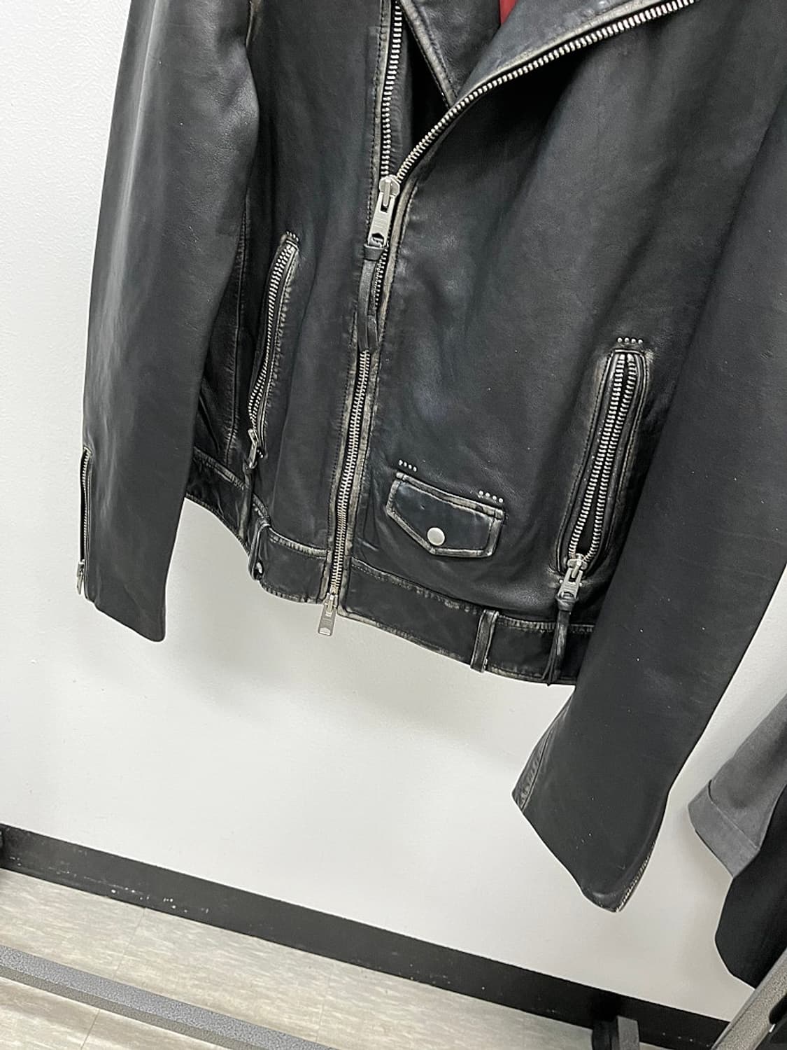 95-100) 올세인츠 워싱 라이더자켓  상품이미지3