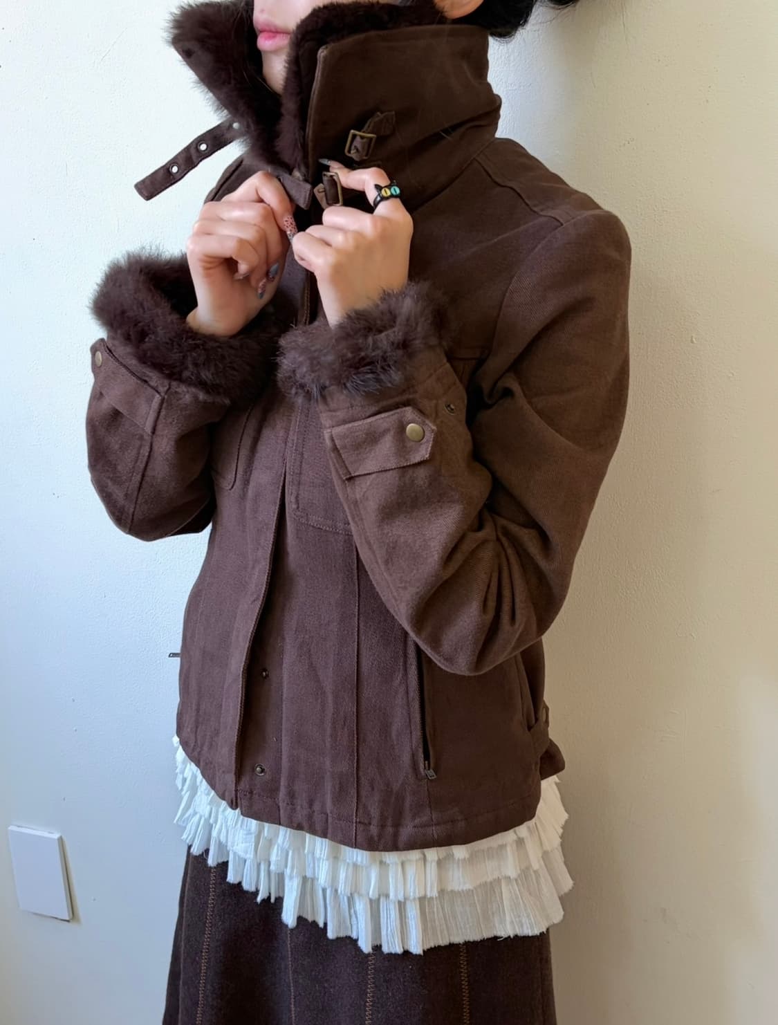 Astion Blue 코코아 퍼 자켓 상품이미지4