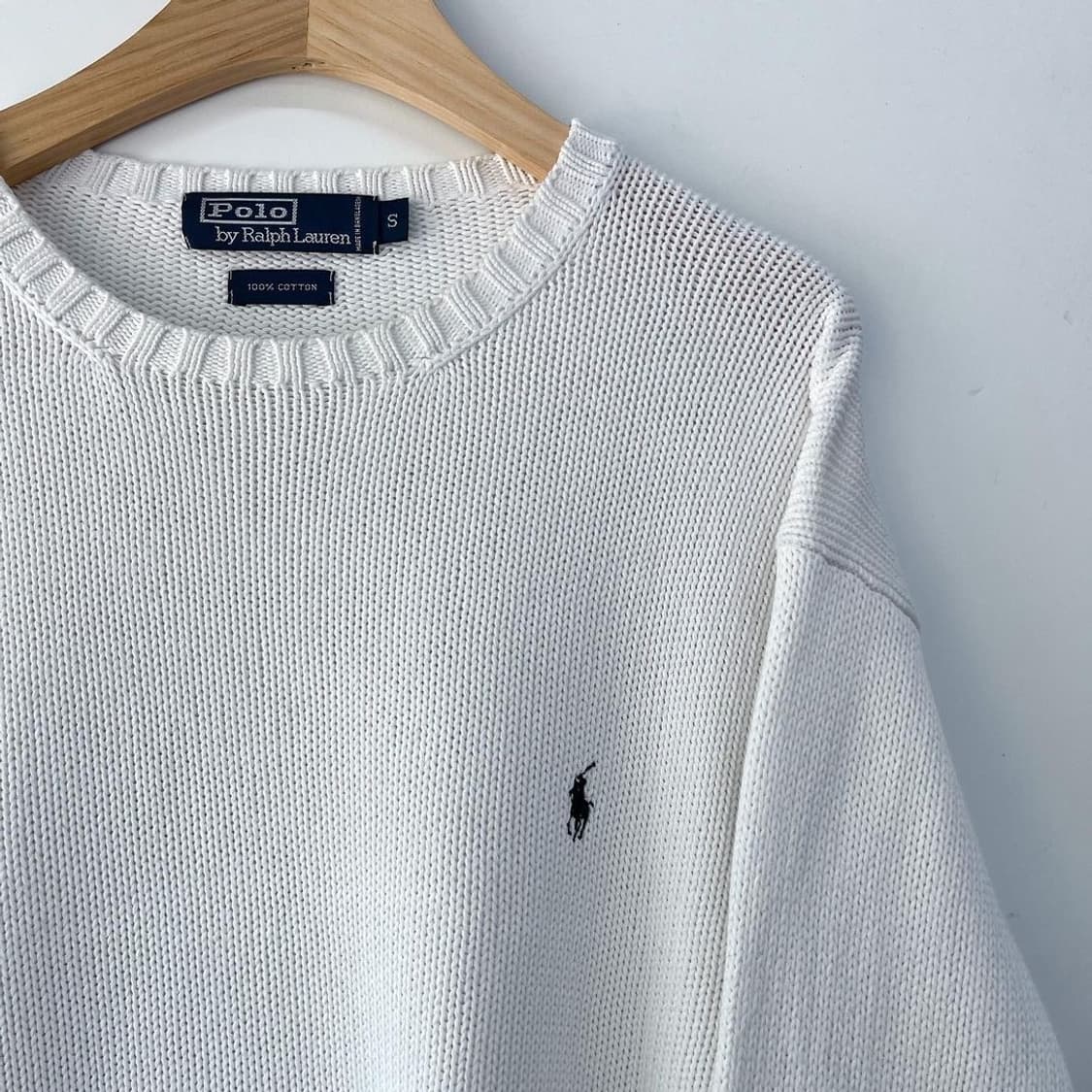 폴로 랄프로렌 기본 포니 화이트 코튼 니트 상품이미지3