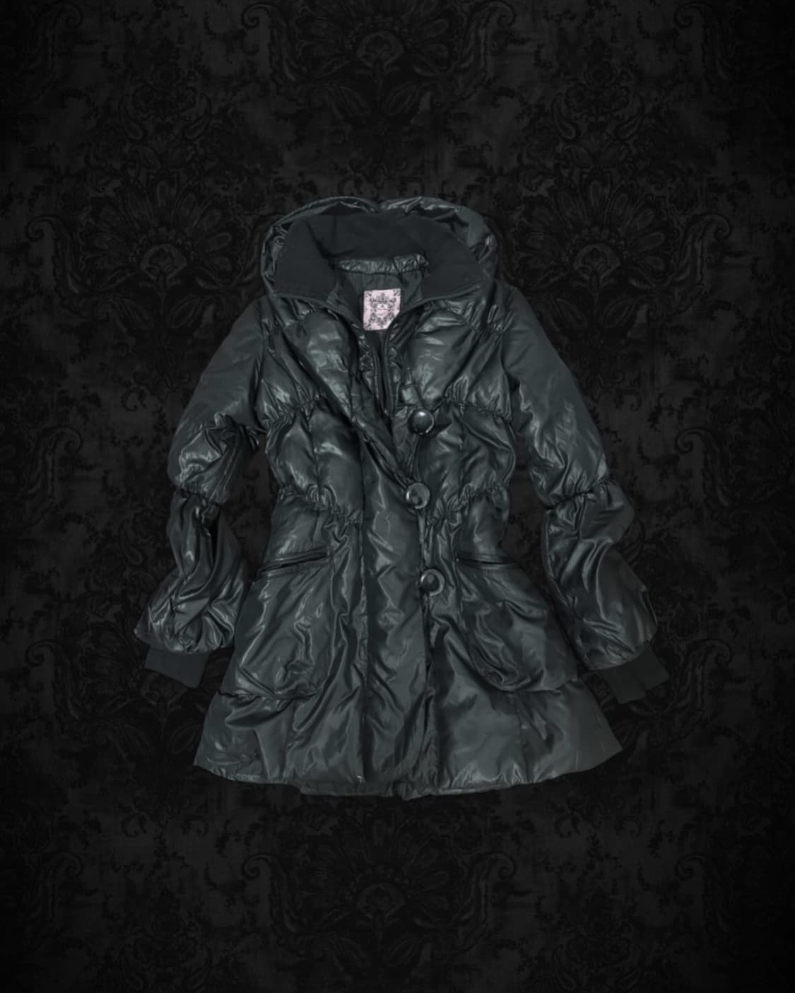  Big button black padded jacket 상품이미지1