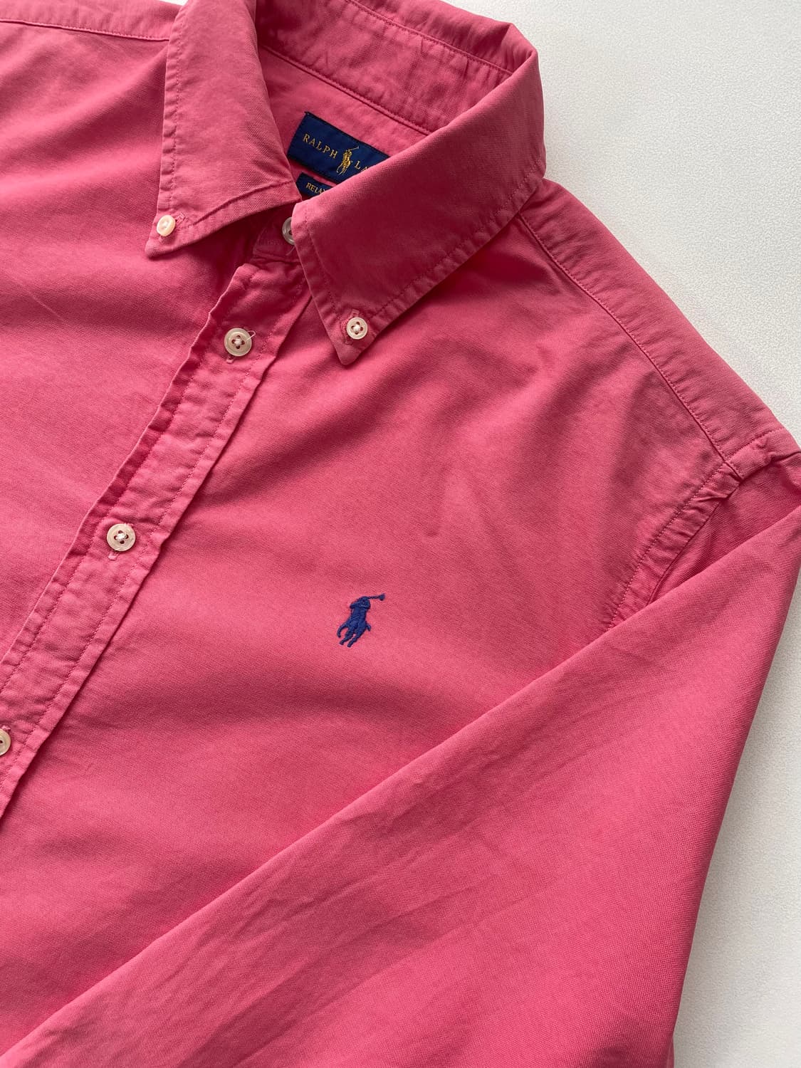 [M] 폴로 랄프로렌 여성 코튼 가먼트다잉 솔리드 셔츠 릴렉스 핏 상품이미지4