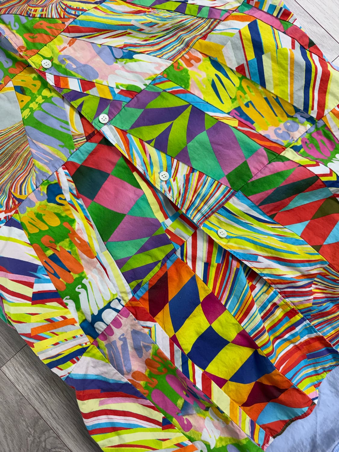 꼼데가르송 패치워크 반팔 셔츠 상품이미지4