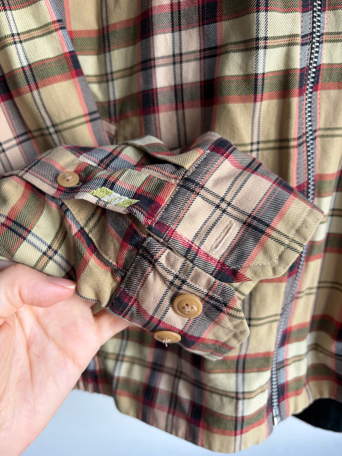 체크 패턴 빈티지 집업 자켓 상품이미지4