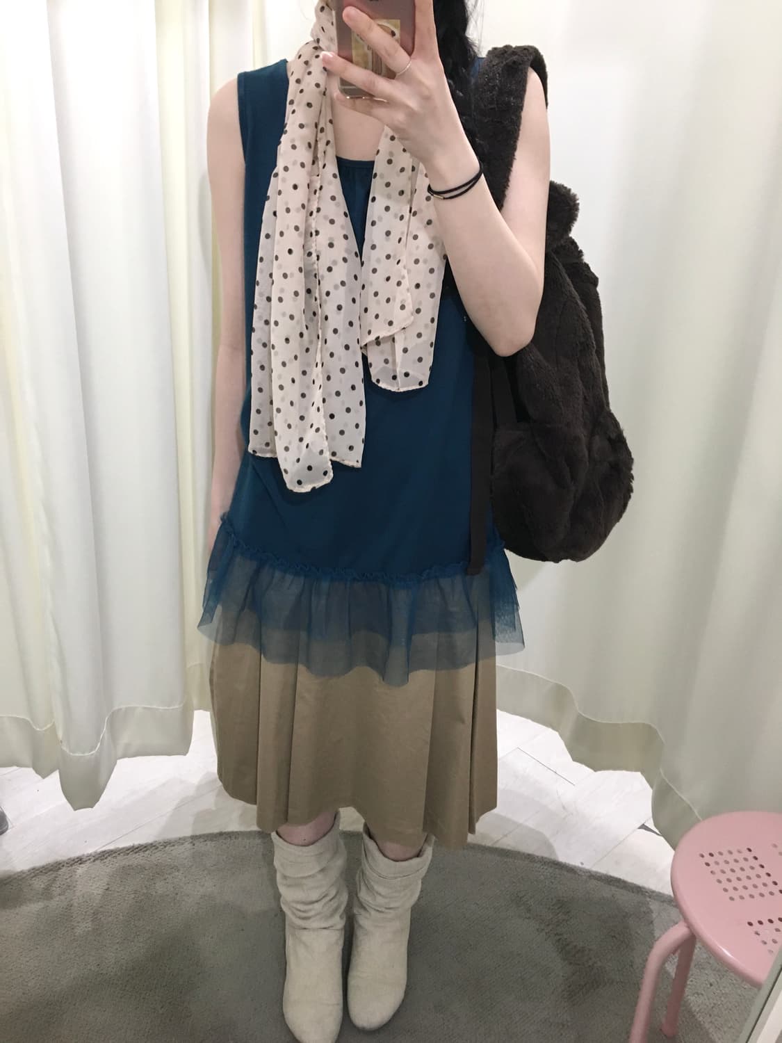Teal Chiffon Lace Cami 상품이미지3