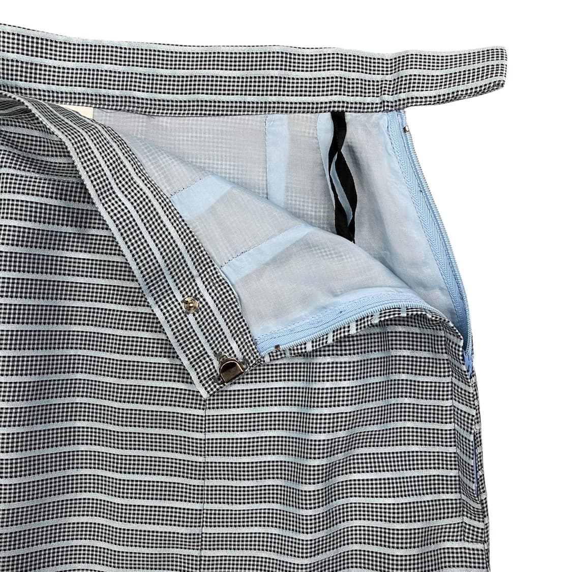 Blue Button Pleats Midi Skirt  상품이미지5