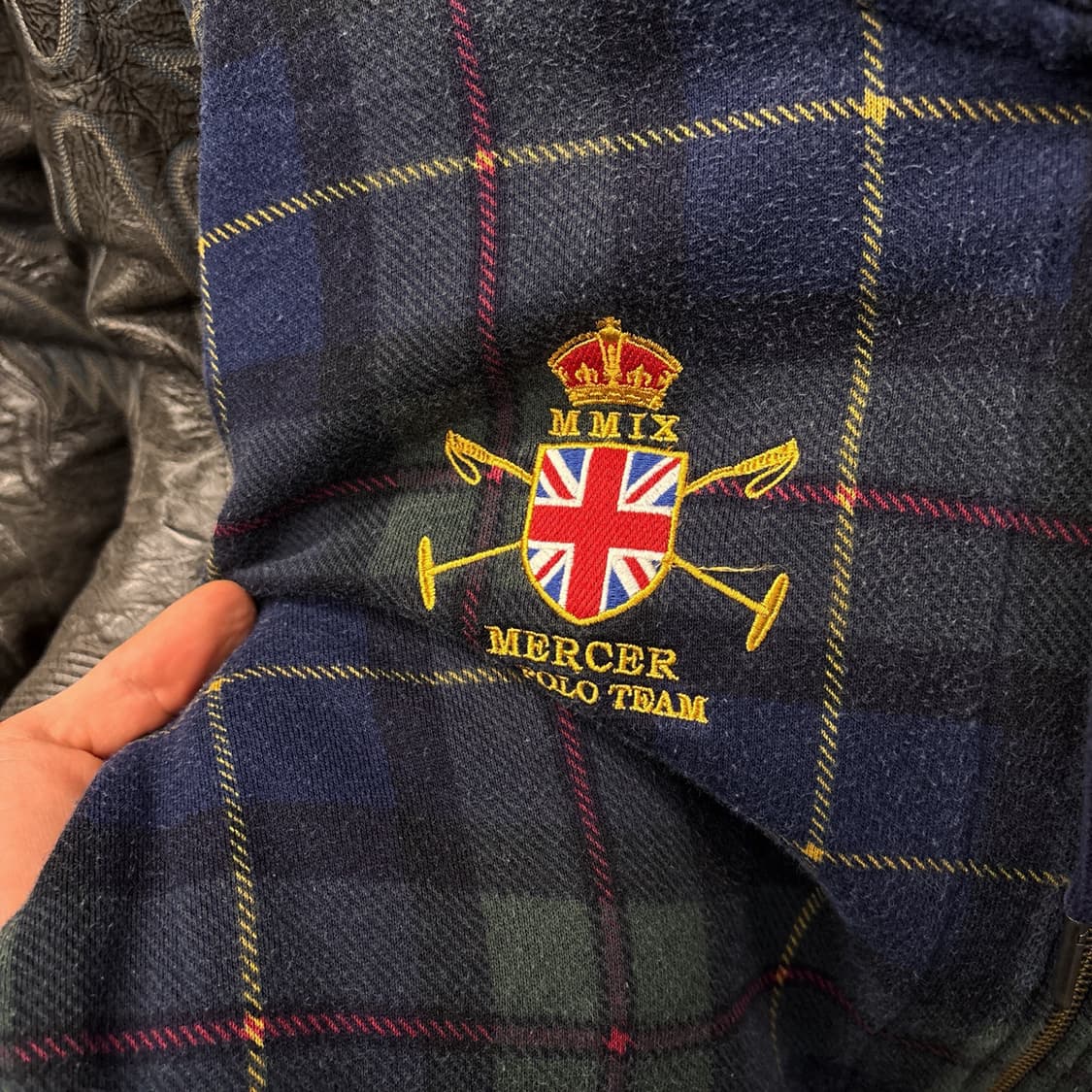 90s 폴로 랄프로렌 블랙와치 타탄 골든포니 플리스 후드집업 N1289 상품이미지6