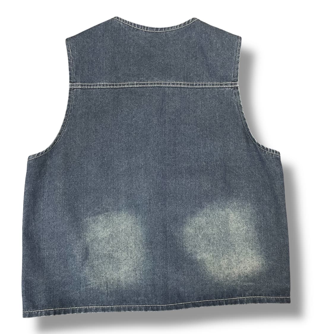 AHUIFUSHI 빈티지 노카라 데님 베스트 XL 상품이미지2