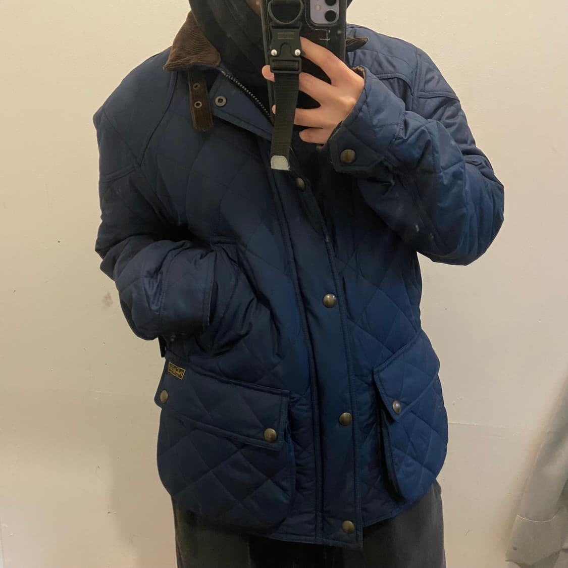 폴로랄프로렌 넥버클 네이비 퀼팅 자켓 상품이미지1