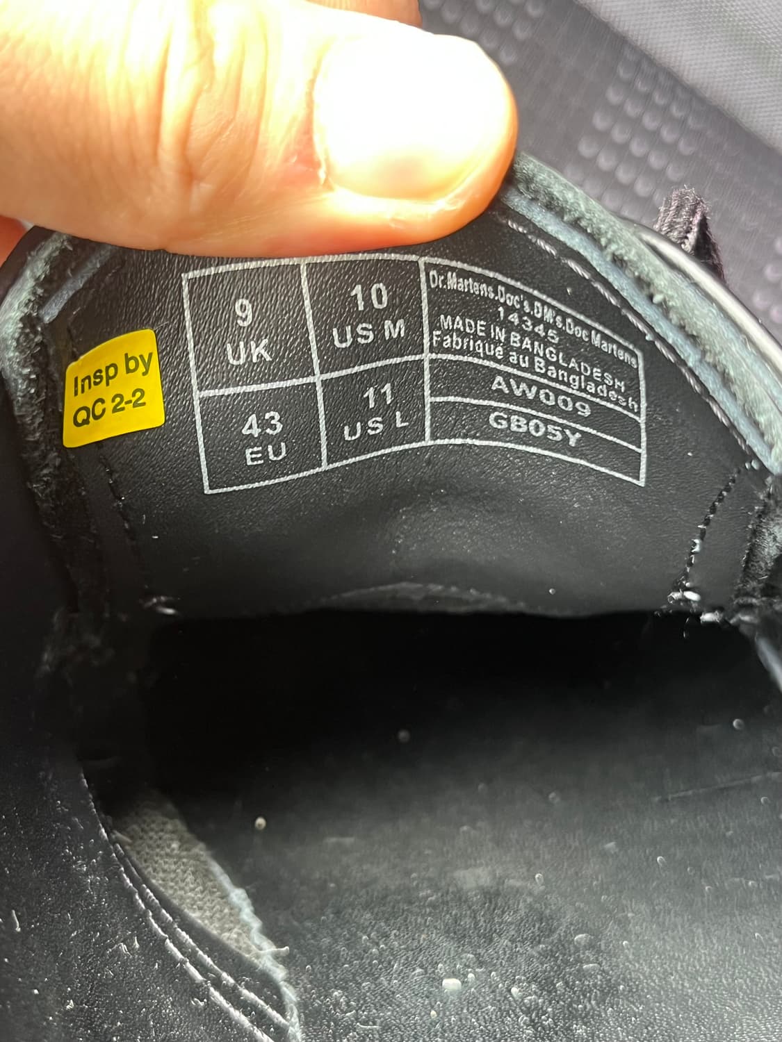 닥터마틴 모노블랙 uk 9 3홀 ( 275-280 ) 상품이미지7