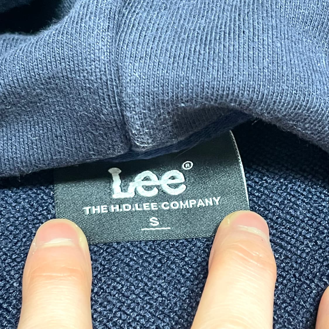 리 스펠로고 네이비 후드티셔츠 남성S 상품이미지5