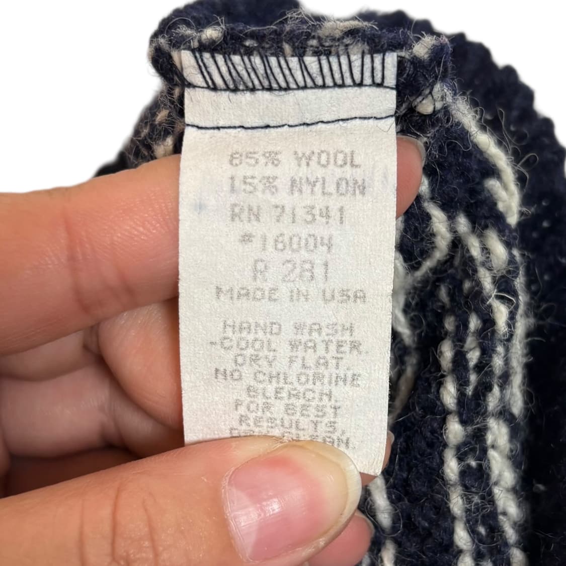 3668 엘엘빈 80s 노르딕 눈꽃 네이비 니트가디건 상품이미지6