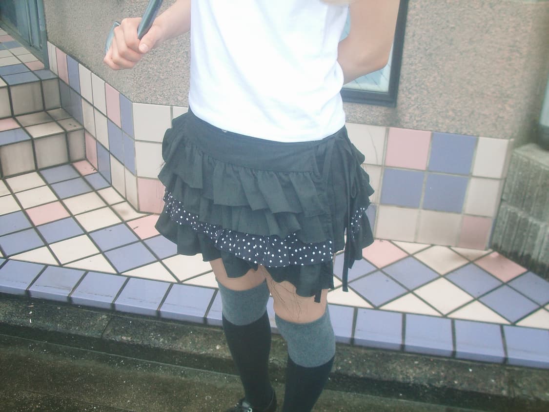 다인리 도트 랩스커트 상품이미지1