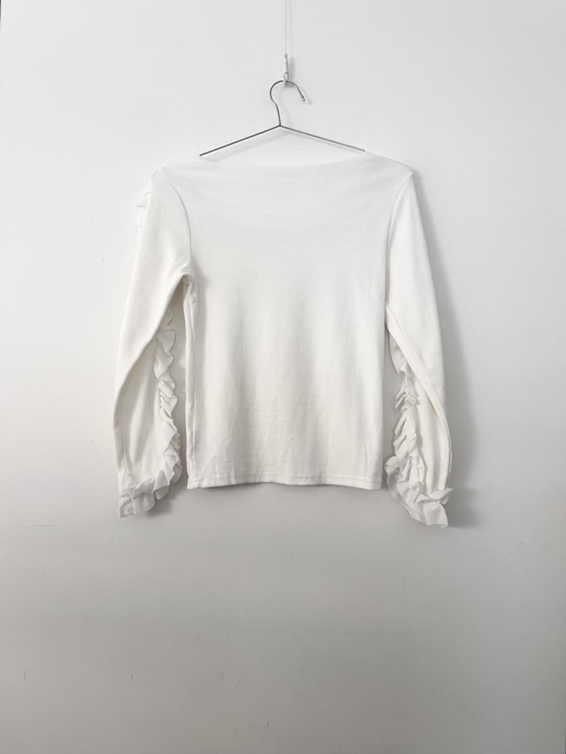 Frill pure rib top / white 상품이미지5