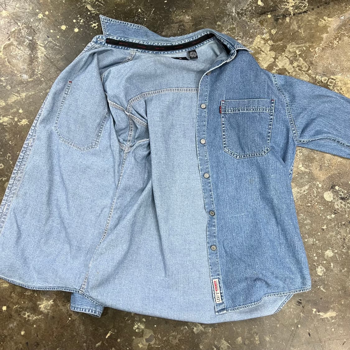 M) 리바이스 빈티지 데님셔츠 청남방 메이드인 홍콩 공용 상품이미지5