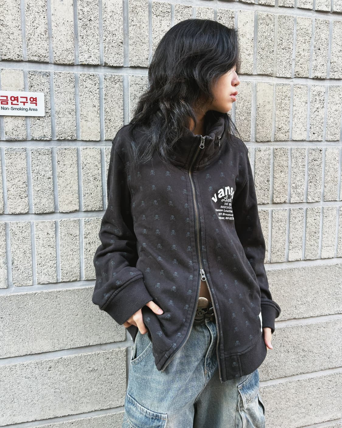 밴슨 오버핏 패턴 후드집업 상품이미지7