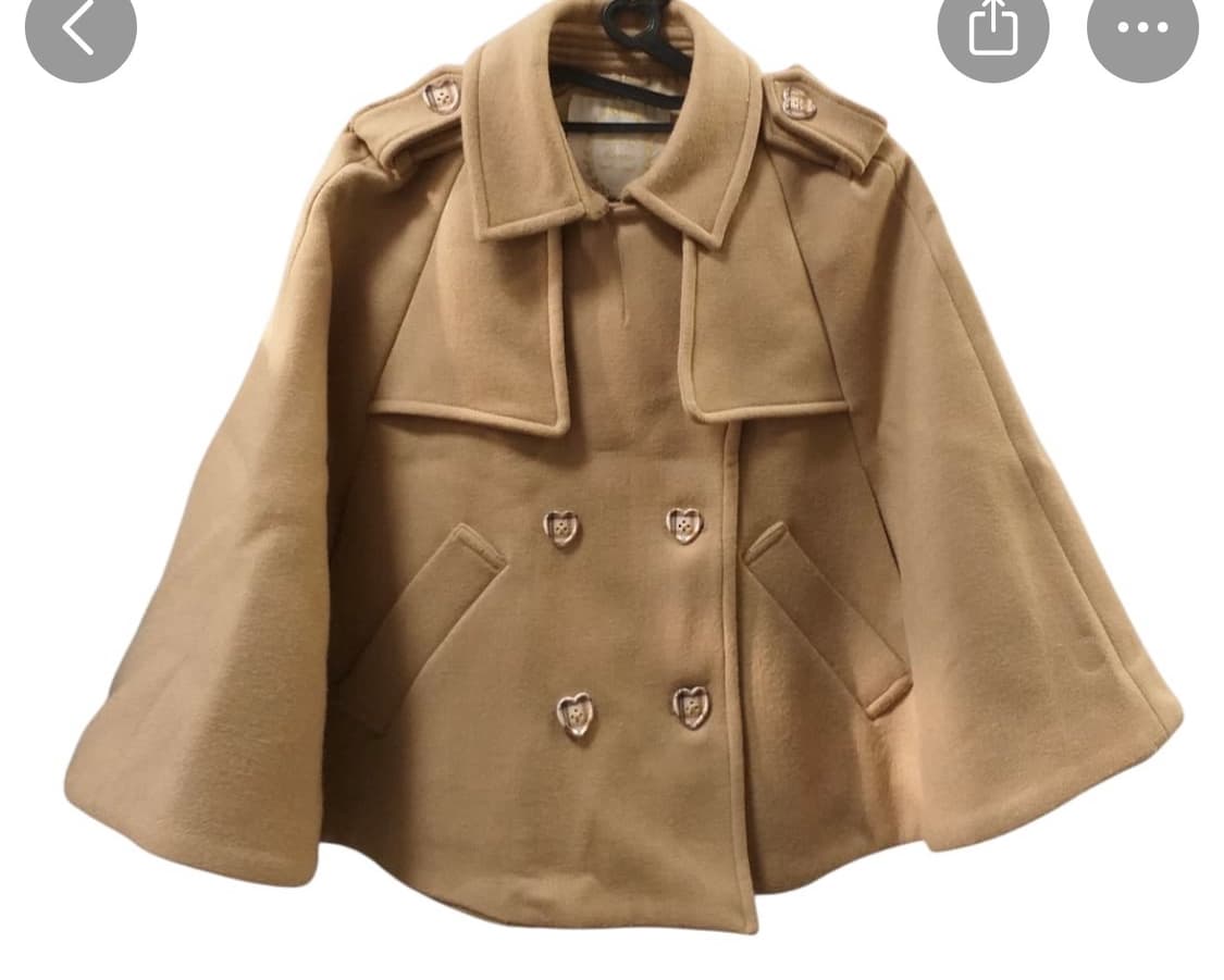 빈티지/당일배송) 라떼갸루 쿠루미 사와코 코디 가을 겨울 케이프 코트 상품이미지1