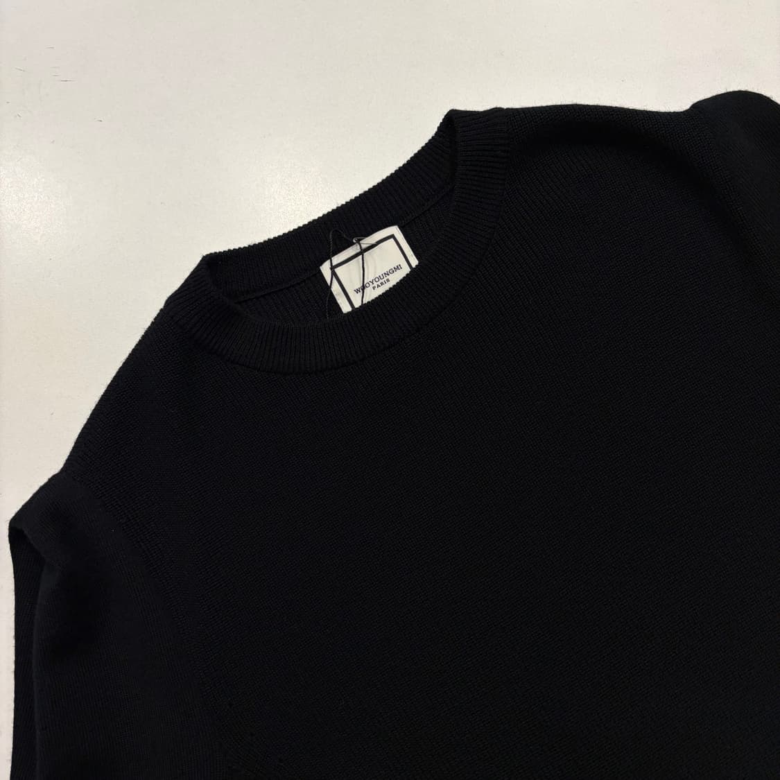 [38] 우영미 울 블랙 골지 니트 스웨터 B339 상품이미지3