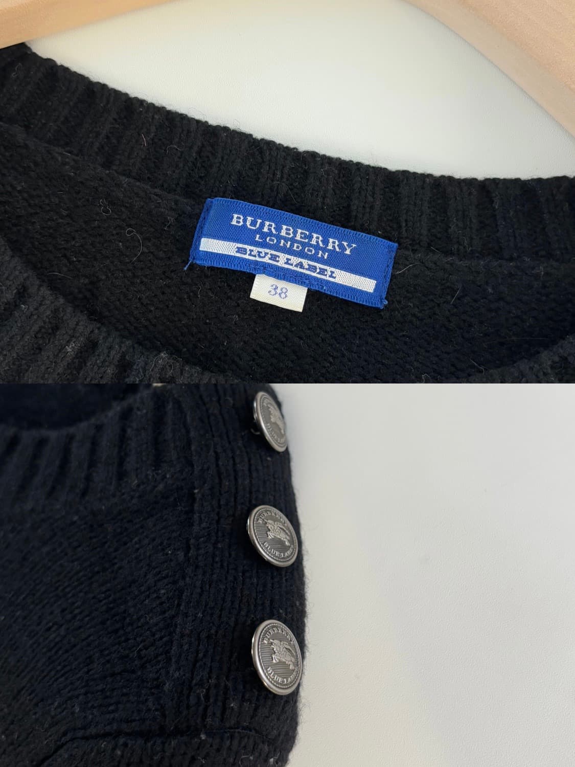 Burberry  버버리 블루라벨 블랙·차콜 스트라이프 니트 원피스 상품이미지9