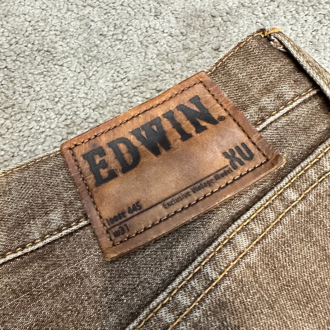 에드윈 00s "Loose 445" 브라운 워싱 데님 팬츠(31) 상품이미지10
