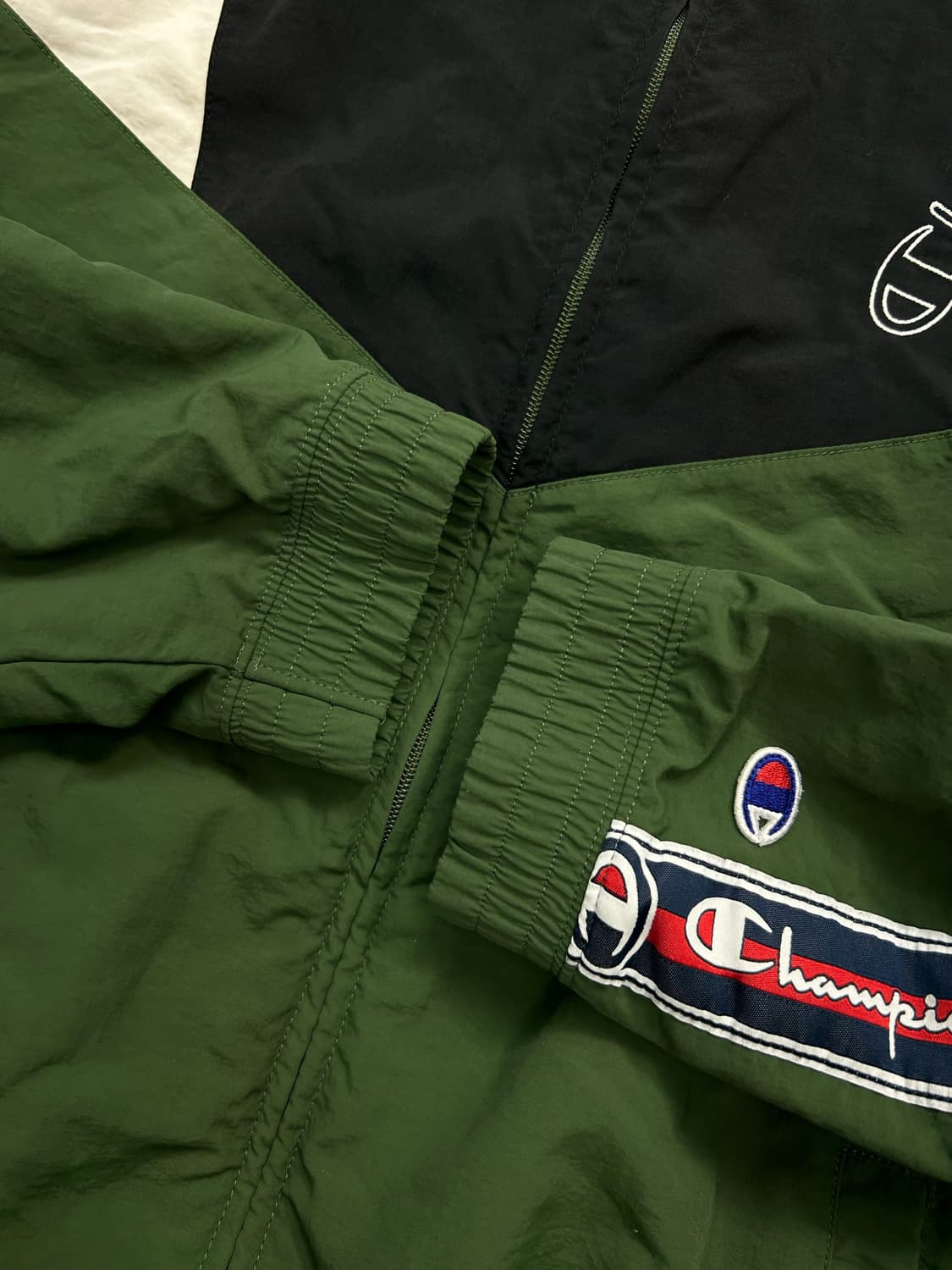 챔피온 올드스쿨 그린 배색 바람막이 S 상품이미지6