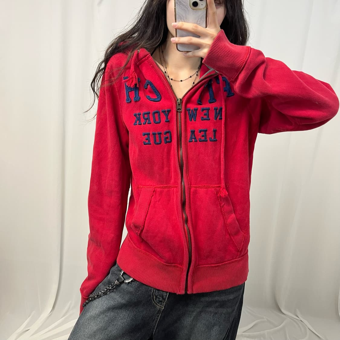 Abercrombie red hood zip-up 상품이미지5